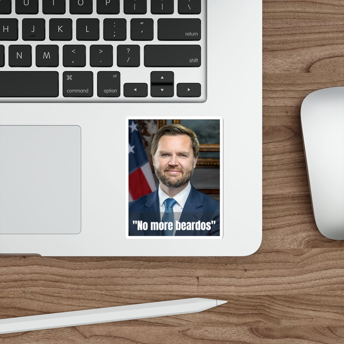 No More Beardos Satirical Die-Cut Stickers | for Laptops, Water Bottles, Gifts, and Decor | JD Vance | Pete Hegseth