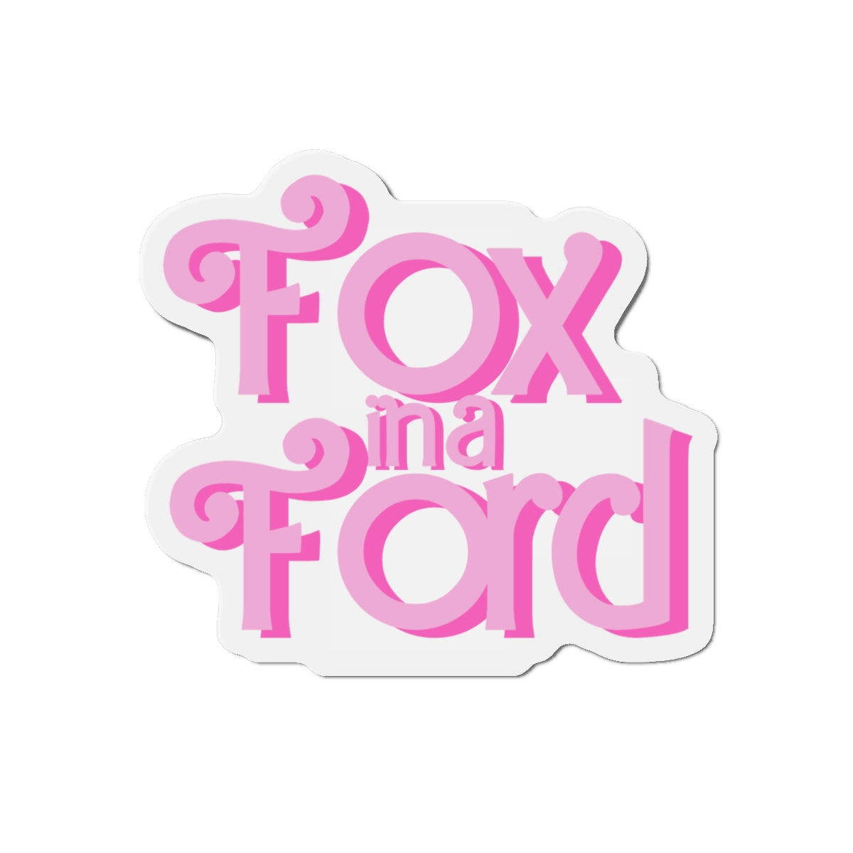 Playful Die-Cut Fox in A Ford Magnets for Cars, Fridges, Fun Decor, Perfect Gift, Home or Office, Cute Animal Lovers