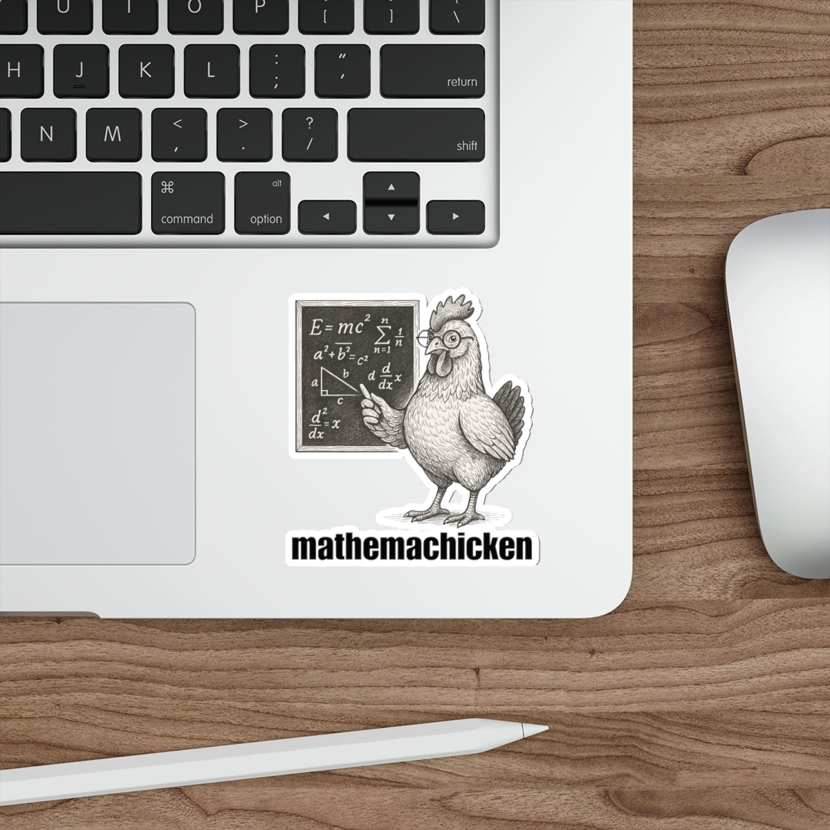 Mathemachicken | Funny Math Chicken Die-Cut Stickers, Teacher Gift, Student Decor, Laptop Stickers, Classroom Supplies, Math Humor