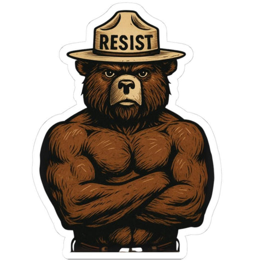 Smoky The Bear Resist Sticker - Anti-Trump