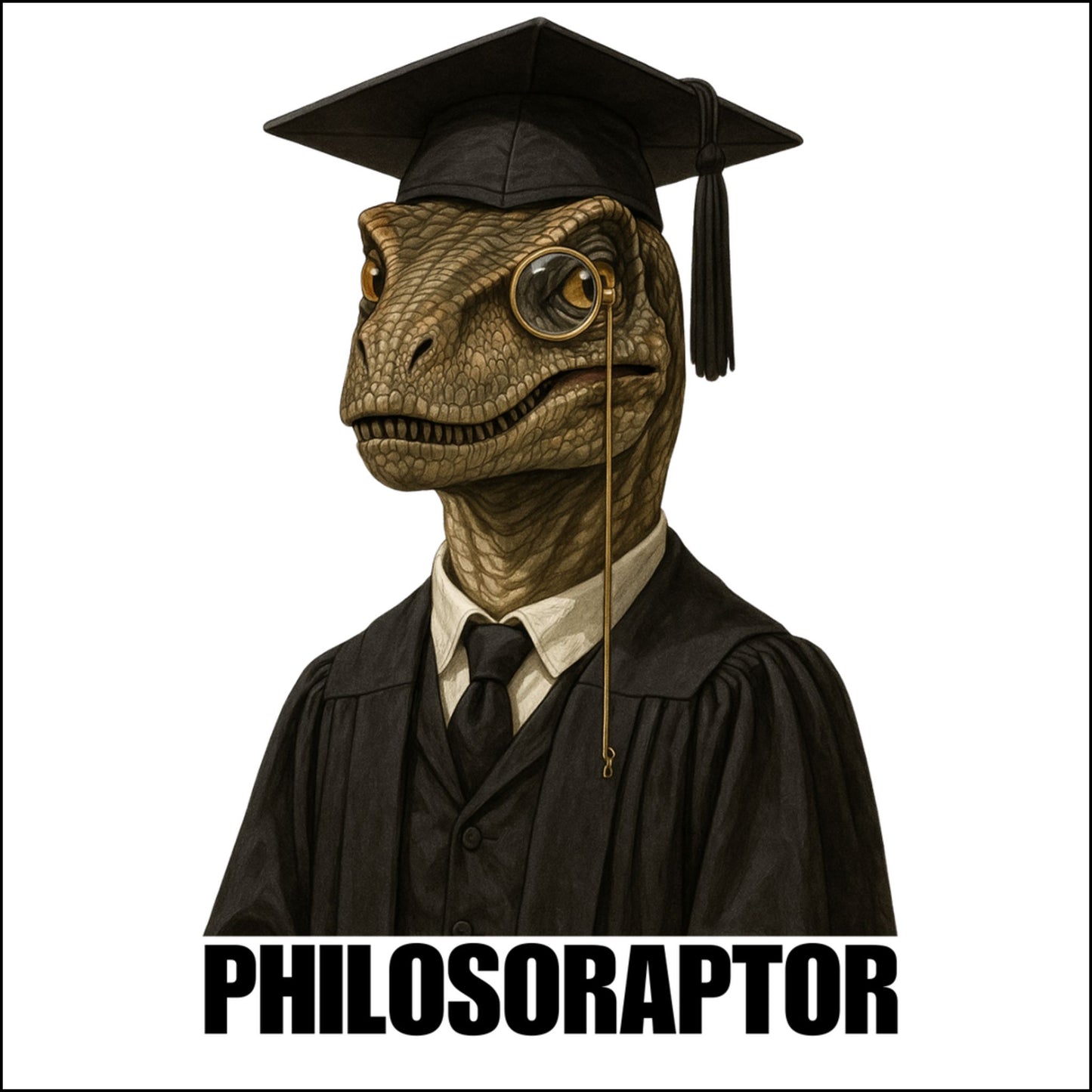 Philosoraptor Custom Cut Acrylic Ornament | Dinosaurs | Velociraptor | Education | Puns