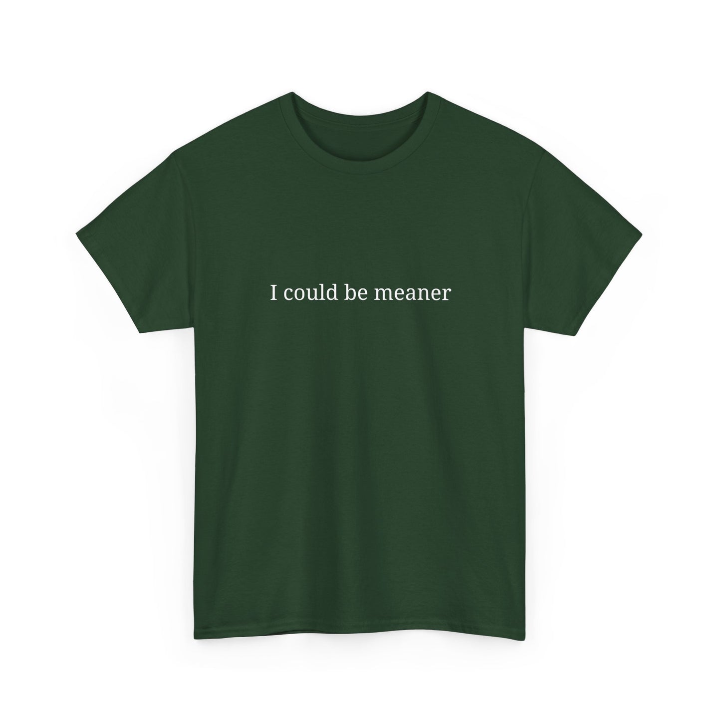 I Could Be Meaner Unisex Heavy Cotton Tee, Funny Graphic Shirt, Gift for Friend, Casual Wear, Humor T-Shirt, Birthday Gift