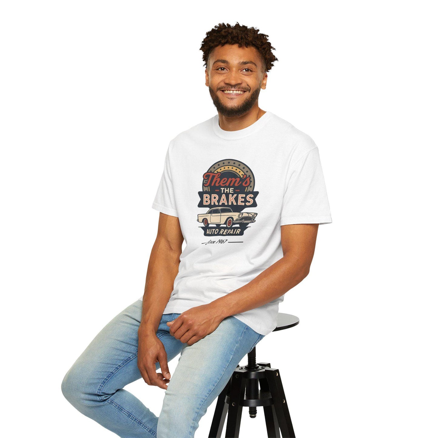 Them's The Brakes Vintage Auto Repair Graphic Tee, Unisex T-Shirt, Car Lover Gift, Dad Shirt, Classic Car Style