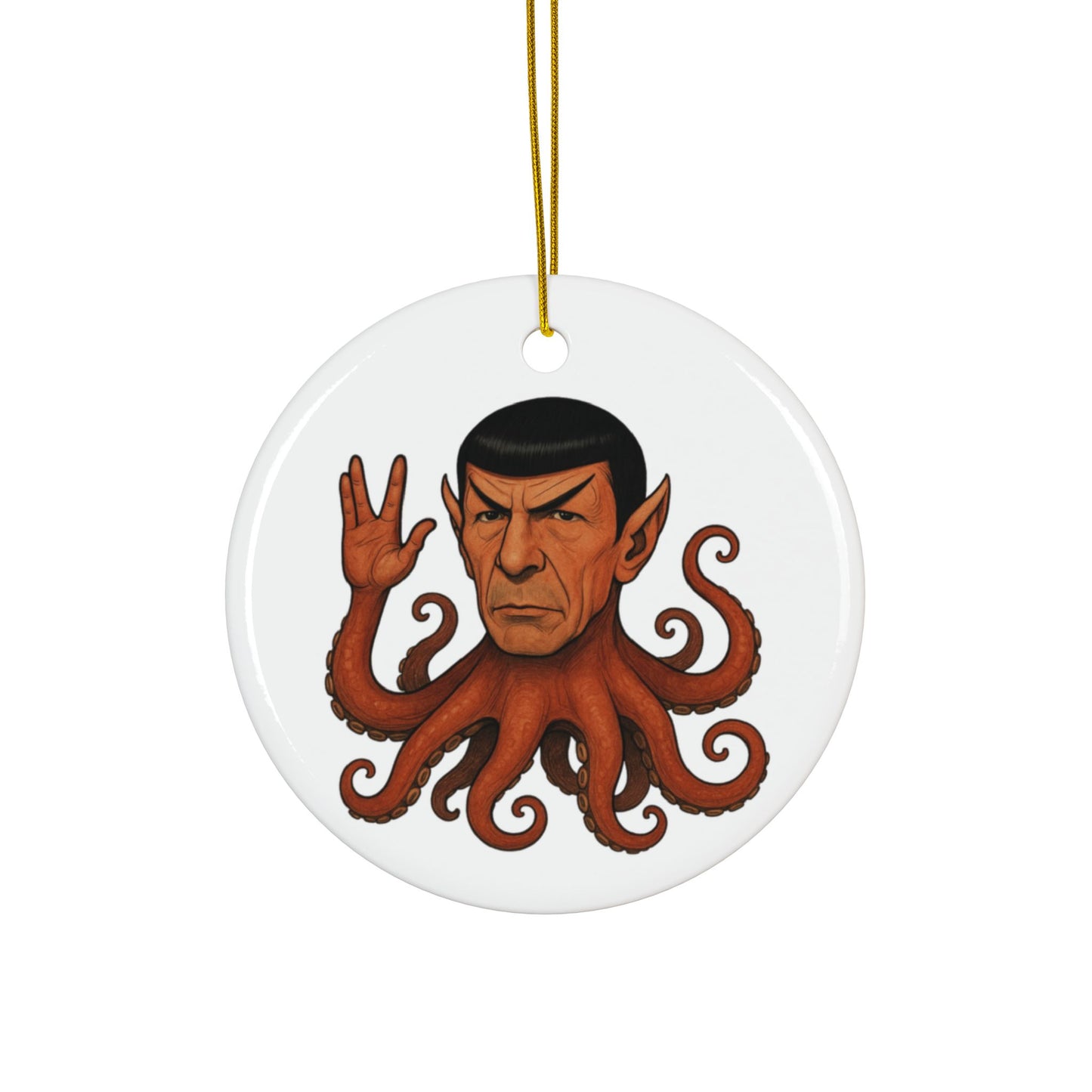 Spocktopus | Whimsical Ceramic Ornaments, Unique Holiday Decor for Trekkies, Perfect Gift for Christmas