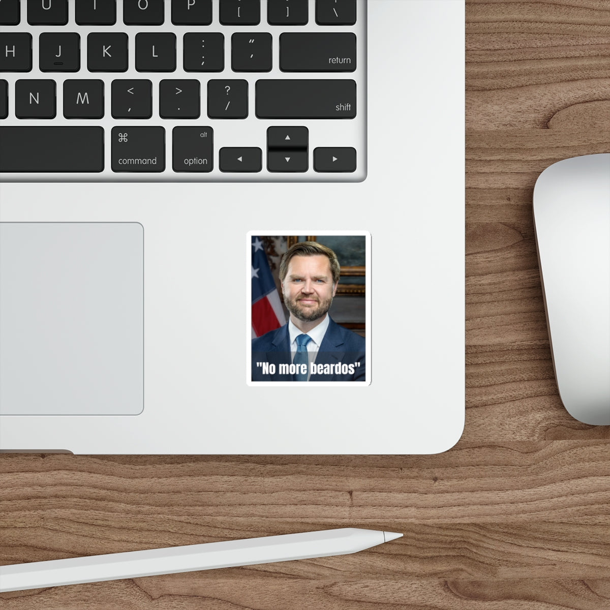 No More Beardos Satirical Die-Cut Stickers | for Laptops, Water Bottles, Gifts, and Decor | JD Vance | Pete Hegseth