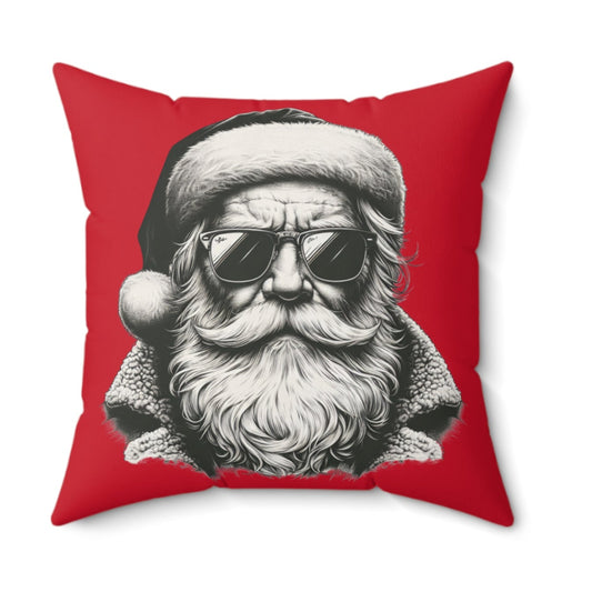 Cool Santa Sunglasses Pillow | Holiday Decor, Cozy Home, Christmas Gift, Fun Cushion, Winter Celebration