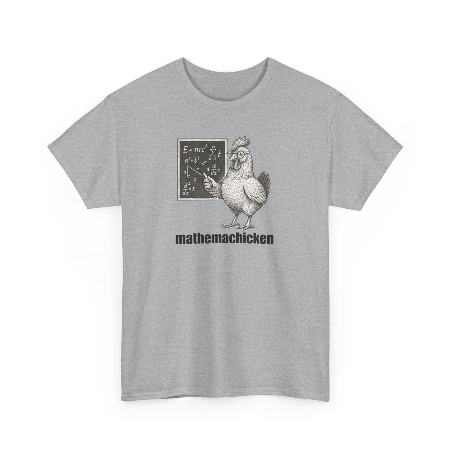 Mathemachicken | Unisex Heavy Cotton Tee | Math Lover Shirt, Funny Chicken T-Shirt, Gift for Teachers, Science Humor Tee, Geeky Apparel