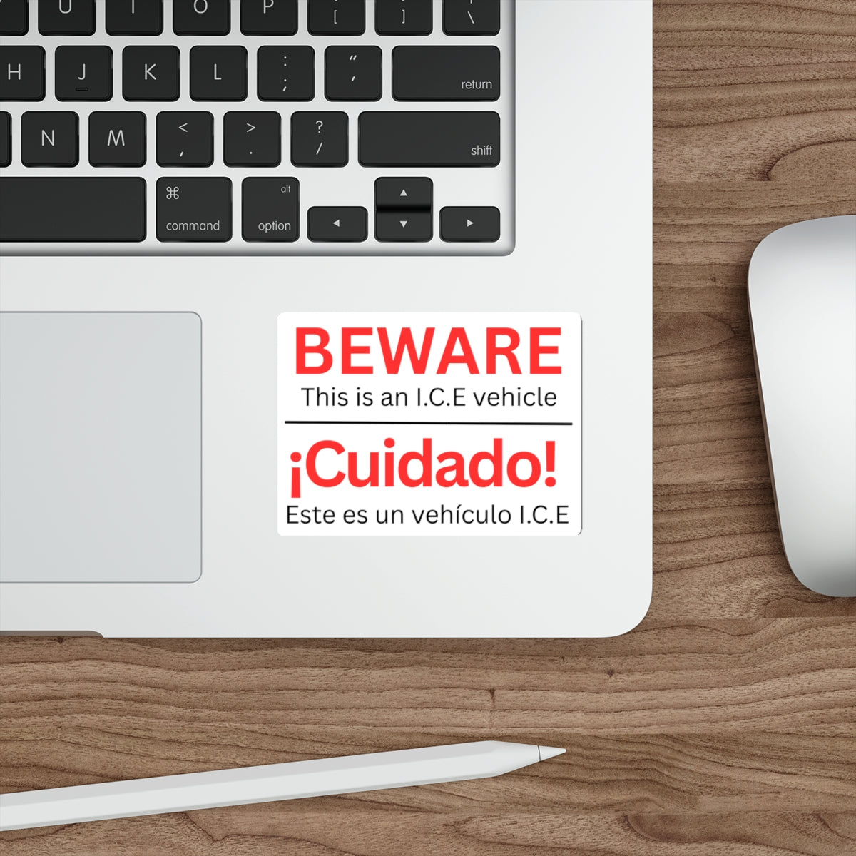 Beware I.C.E Vehicle Identification Die-Cut Stickers | Bold Warning Decals for Cars, Laptops, Bumper Stickers, Home Decor
