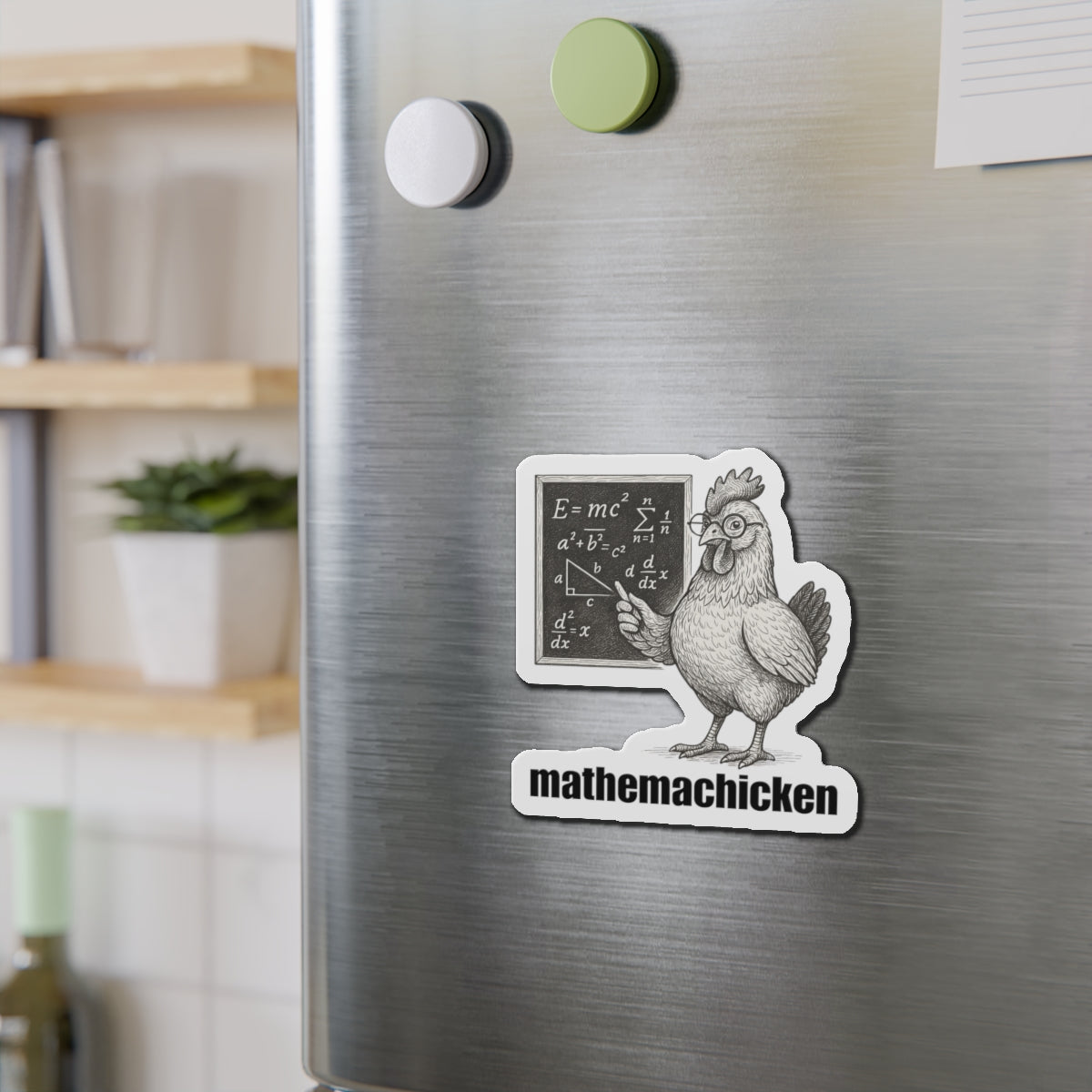 Mathemachicken | Math-Themed Die-Cut Magnets, Fun Kitchen Decor, Math Lover Gifts, Unique Fridge Decor, Educational Magnets