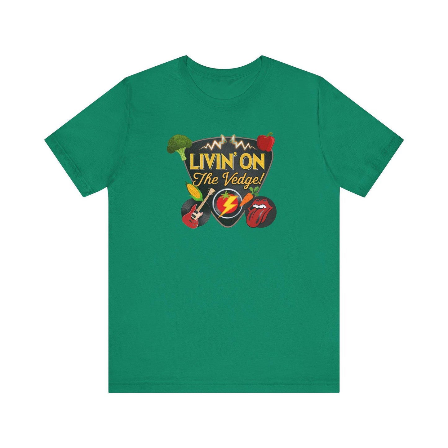 Rocking Veggie Graphic Tee, Funny Food Shirt, Music Lovers Gift, Unisex Humor T-Shirt, Casual Wear for Parties