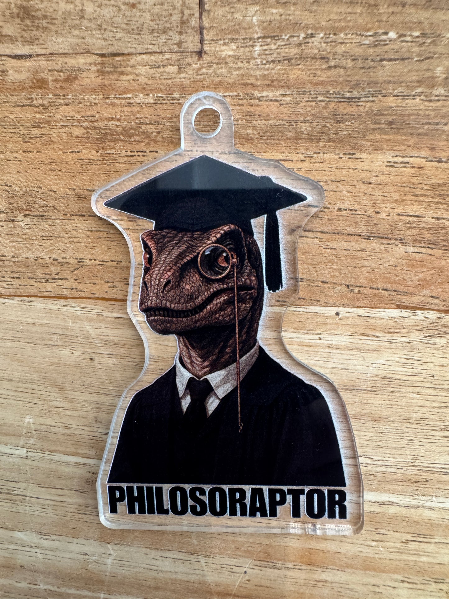 Philosoraptor Custom Cut Acrylic Ornament | Dinosaurs | Velociraptor | Education | Puns