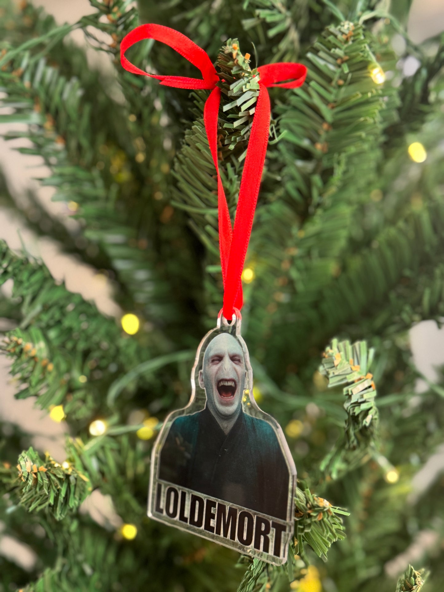 Loldermort Custom Cut Acrylic Ornament | Voldemort | Harry Potter Parody | Christmas Decor