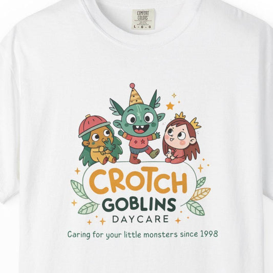 Funny T-Shirt for Crotch Goblins Daycare, Funny Kids T-Shirt, Unisex Tee, Halloween Costume, Gifts for Parents