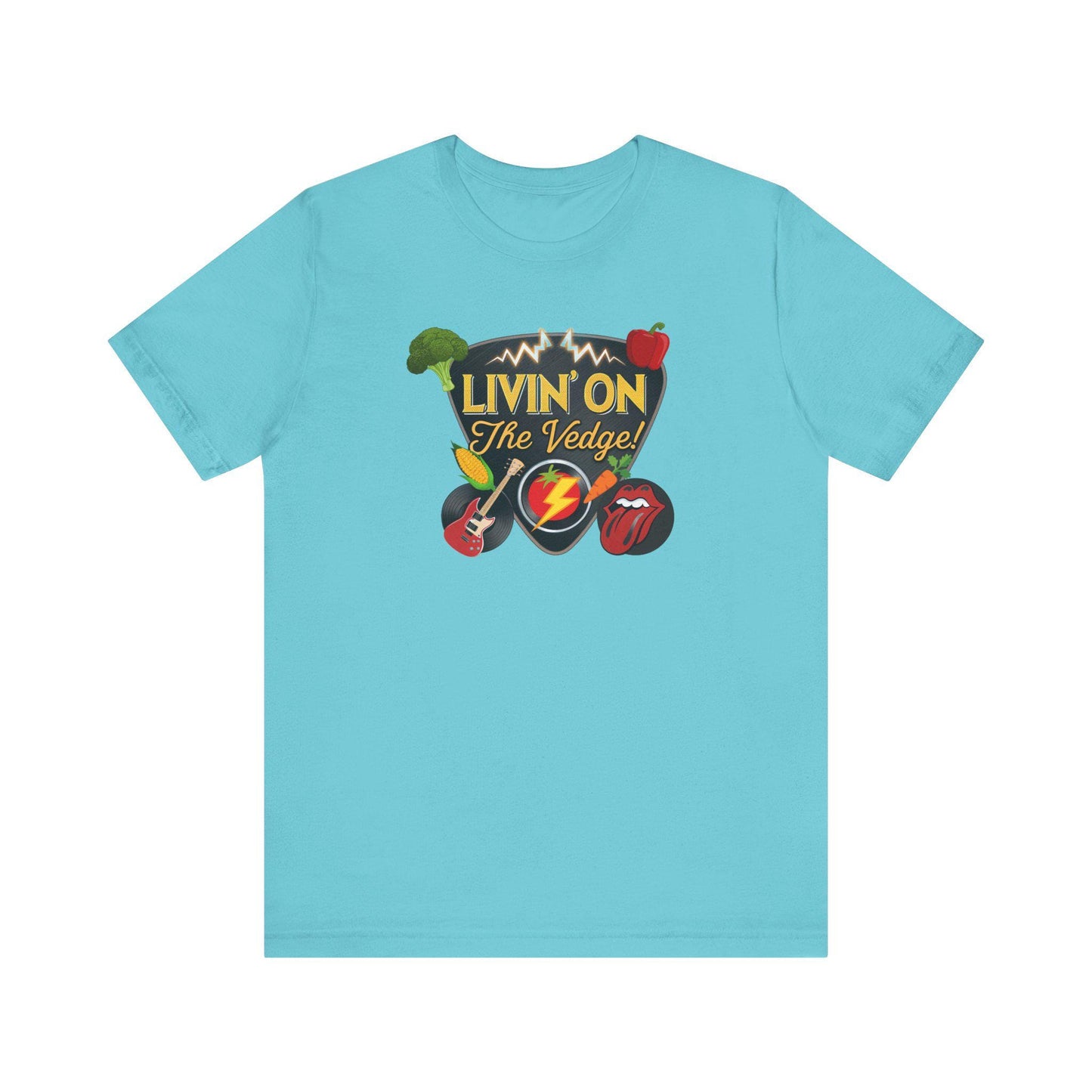 Rocking Veggie Graphic Tee, Funny Food Shirt, Music Lovers Gift, Unisex Humor T-Shirt, Casual Wear for Parties