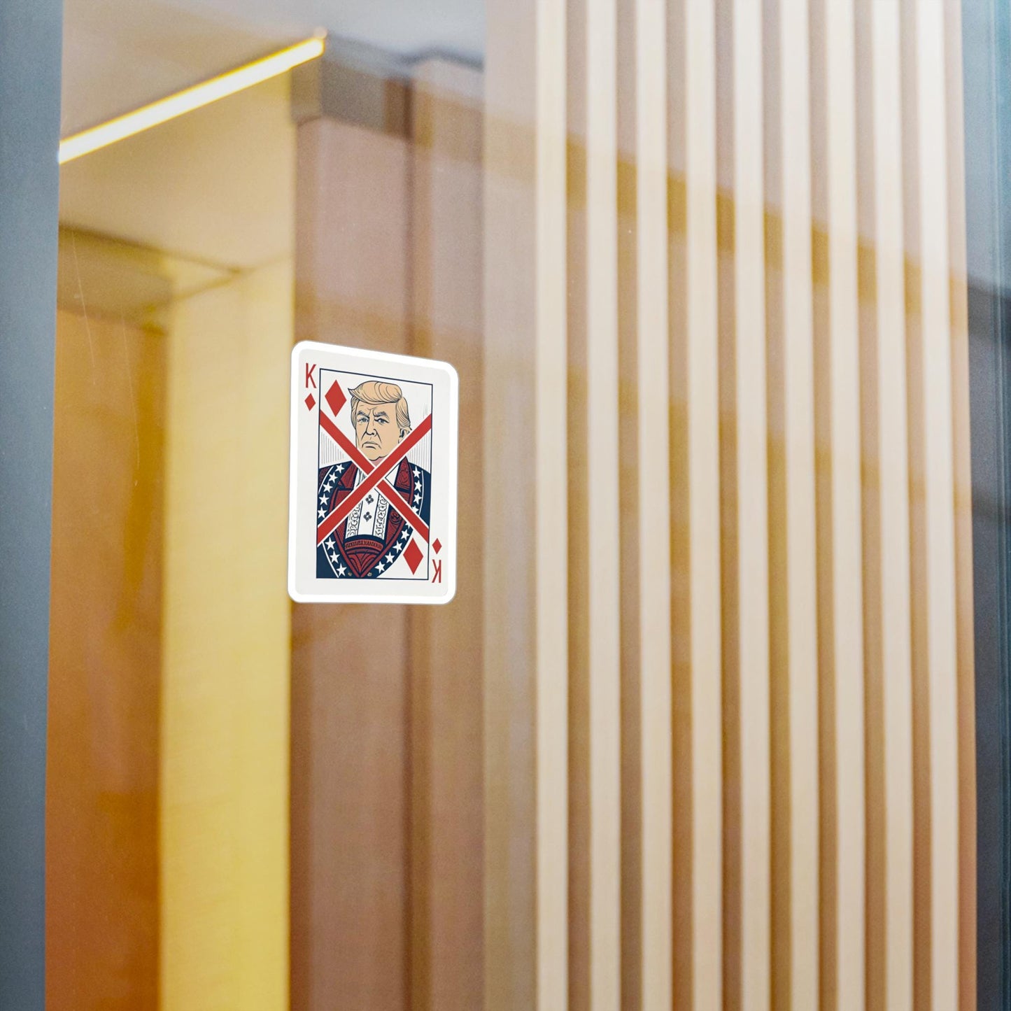 Anti Trump Playing Card Sticker, No Kings Political Protest Decal, King of Diamonds Vinyl Sticker, Funny Activist Gift, Liberal Satire Art
