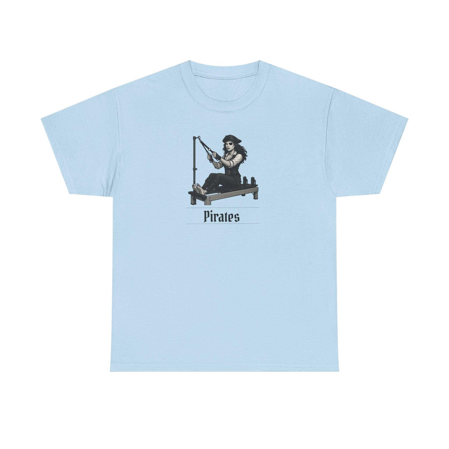 Pirates Pilates T-Shirt, Funny Pirate Workout Tee, Unisex Cotton Shirt for Pilates Fans, Halloween Gift, Fitness Pun Shirt for Adults