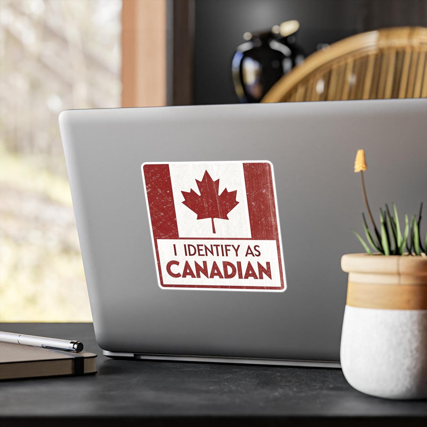 I Identify as Canadian Kiss-Cut Vinyl Decals, Cool Stickers for Canadians, Home Decor, Office Decor, Gift for Canada Day