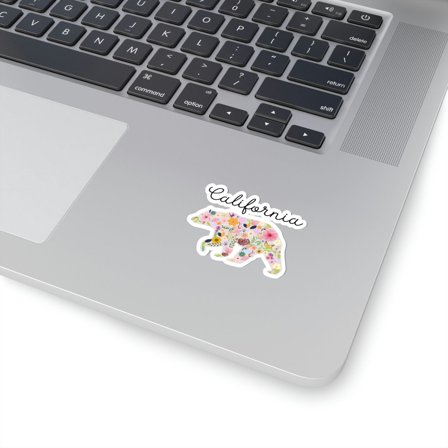 California Flower Bear Kiss-Cut Stickers Cali West Coast Golden State Floral