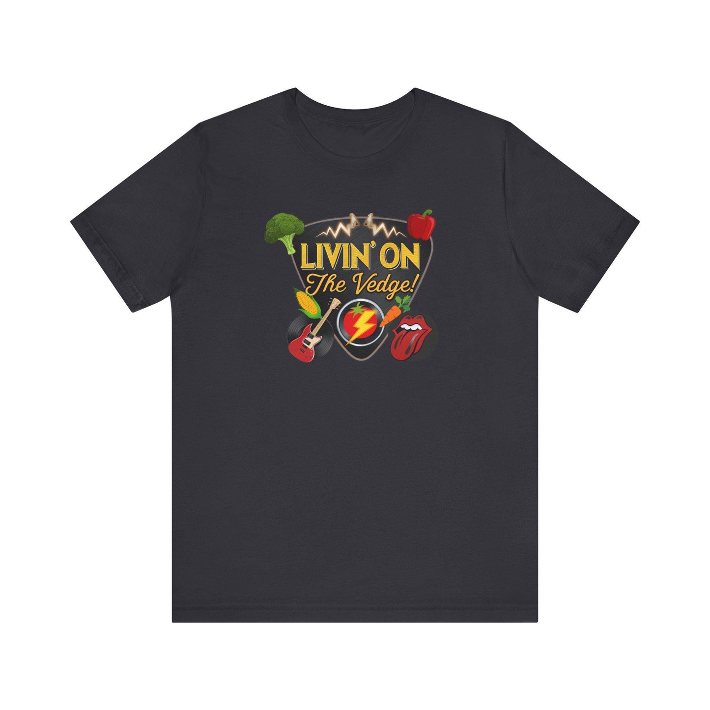 Rocking Veggie Graphic Tee, Funny Food Shirt, Music Lovers Gift, Unisex Humor T-Shirt, Casual Wear for Parties