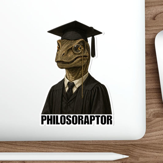 Philosoraptor Graduation Die-Cut Stickers, Funny Graduation Gifts, Laptop Decals, Student Humor, Graduation Decorations