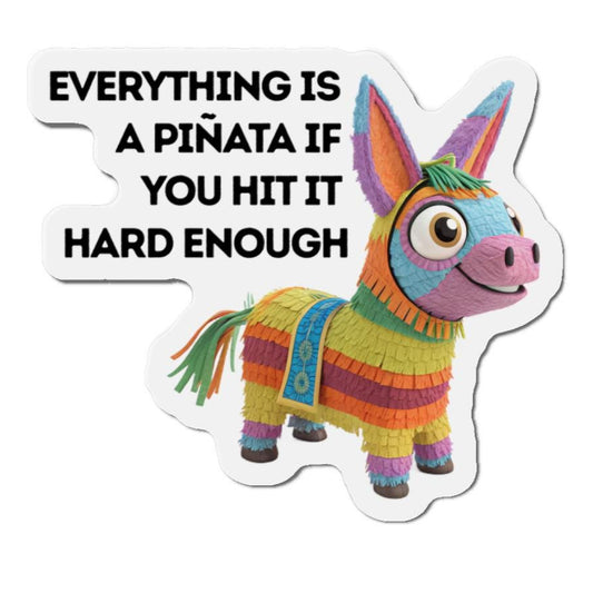 Playful Piñata Die-Cut Magnets, Fun Home Decor, Gift for Kids, Birthday Keepsake, Quirky Refrigerator Magnet