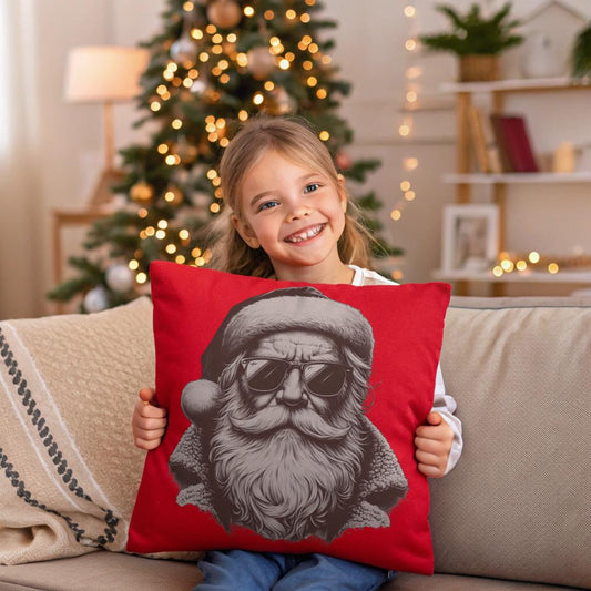 Cool Santa Sunglasses Pillow | Holiday Decor, Cozy Home, Christmas Gift, Fun Cushion, Winter Celebration
