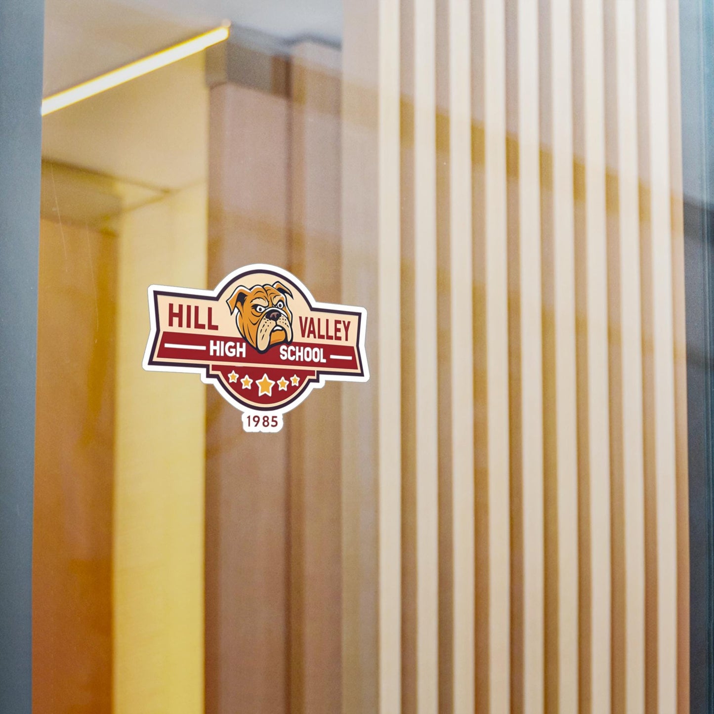 Back to the Future Retro Custom Kiss-Cut Vinyl Decals, Personalized School Stickers, Hill Valley High Decor