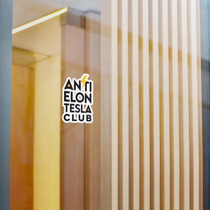 Anti Elon Tesla Club Vinyl Decals, Funny Car Stickers, Unique Wall Decor, Gift for Tech Lovers, Anti-Elon Merchandise