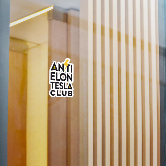 Anti Elon Tesla Club Vinyl Decals, Funny Car Stickers, Unique Wall Decor, Gift for Tech Lovers, Anti-Elon Merchandise
