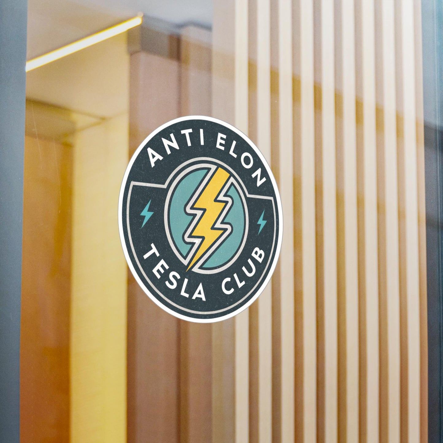 Anti Elon Tesla Club Kiss-Cut Vinyl Decals, Fun Car Accessories, Stickers for Tesla Enthusiasts, Cool Gifts, Home Decor