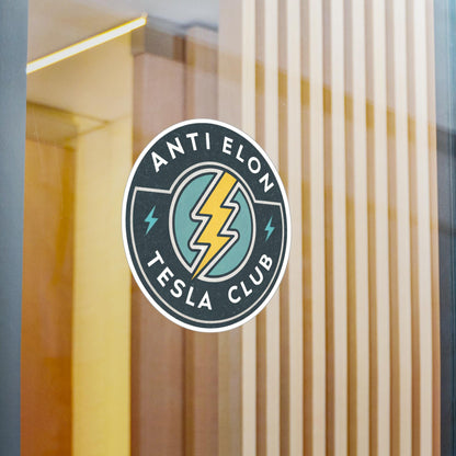 Anti Elon Tesla Club Kiss-Cut Vinyl Decals, Fun Car Accessories, Stickers for Tesla Enthusiasts, Cool Gifts, Home Decor