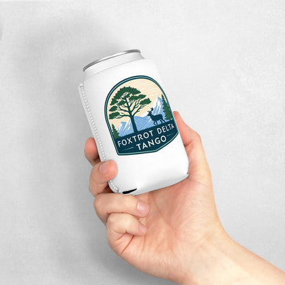 Foxtrot Delta Tango Can Cooler Sleeve - Nature-Inspired - Outdoor Party Cooler - Camping Drink Sleeve