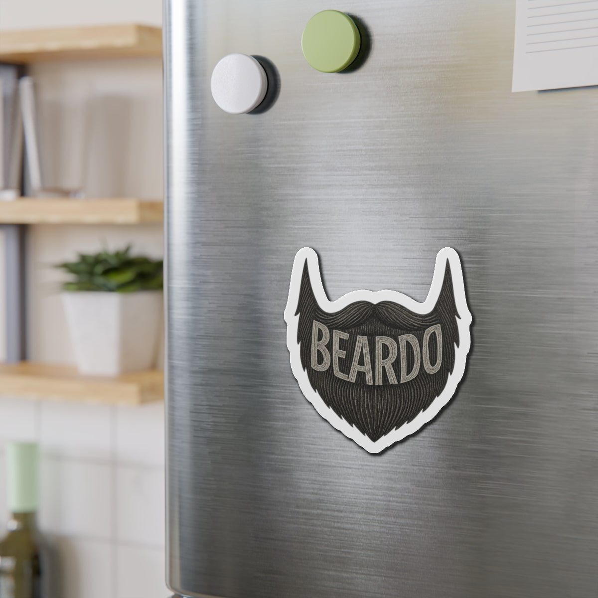 Beardo Beard-Themed Die-Cut Magnet, Fun Décor for Bearded Friends, Great Gift for Father's Day, Hipster Home Accents, Kitchen, Office