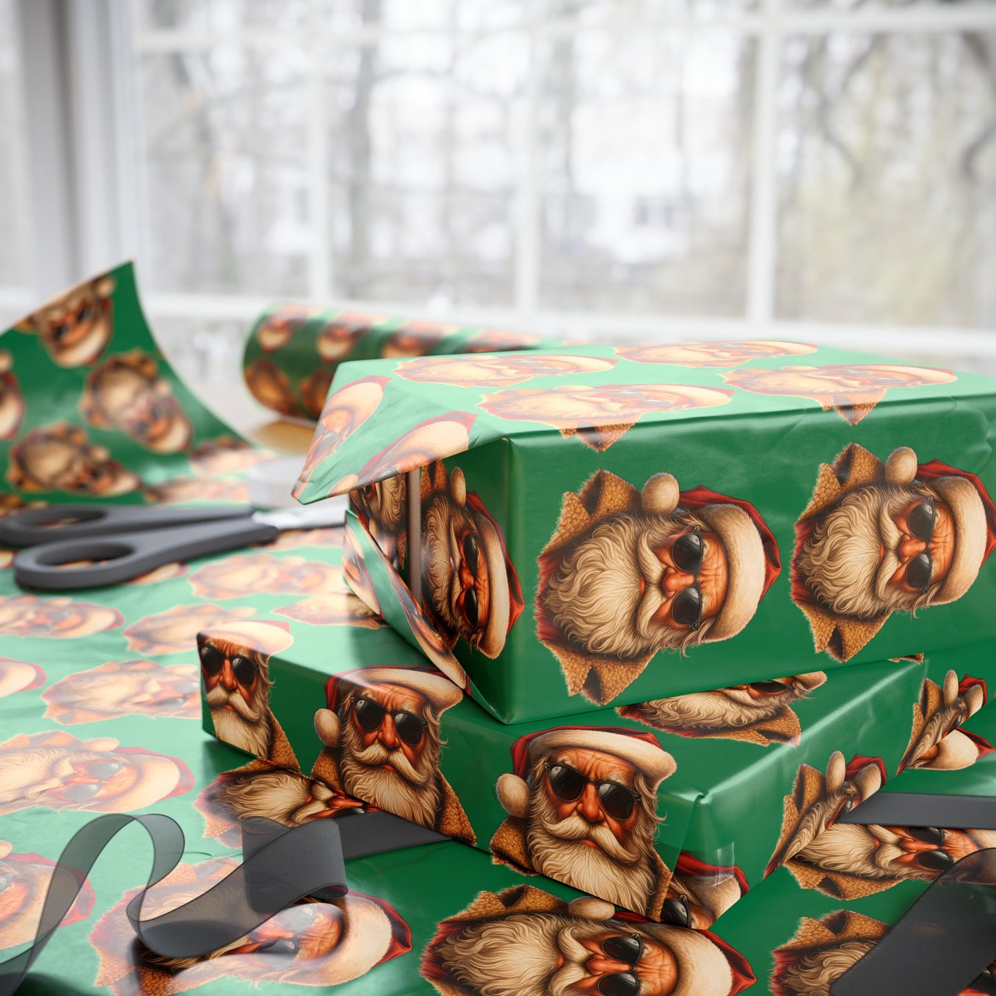 Cool Santa Christmas Wrapping Paper | Gift Wrap | Santa Gifts | Holiday Wrapping Paper | Unique Gift Wrap