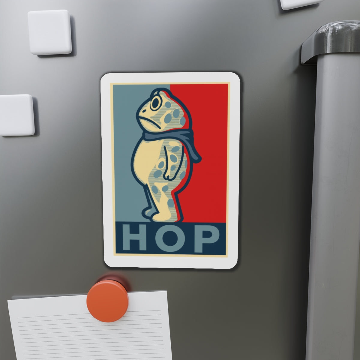 Portland Frog "Hop" Die-Cut Magnet | Obama Inspired Die-Cut Frog Magnets for Refrigerator Art, Vehicle Magnet