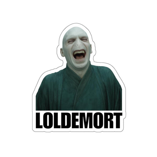 Loldemort Humorous Die-Cut Sticker, Fun Vinyl Decals for Laptops, Water Bottles, Gift for Harry Potter Fans, Quirky Stickers