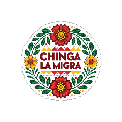 Chinga La Migra Anti I.C.E Vibrant Die-Cut Stickers for Empowerment and Expression, Laptop Decor, Party Favors, Artistic Gifts