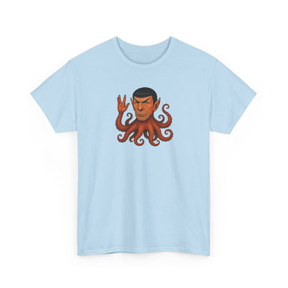 Spocktopus | Octopus Spock Unisex T-Shirt, Funny Nerd Tee, Geeky Apparel, Pop Culture Gift, Sci-Fi Fan Shirt