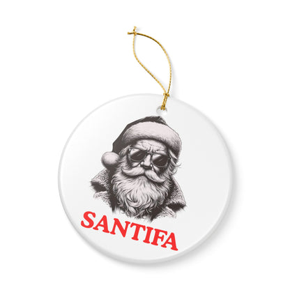Santifa Santa Ornament | Christmas Decor | Anti Fascist | Foxtrot Delta Tango | Holiday Decoration
