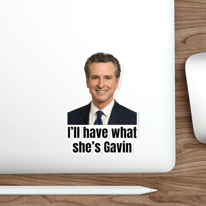 Gavin Newsom Die-Cut Stickers, Political Humor, Laptop Decor, Car Stickers, Gift for Friends