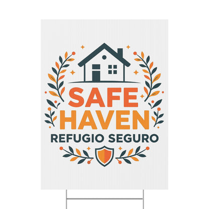Safe Haven Yard Sign | Anti I.C.E | Refugio Seguro | Chinga La Migra | Decorative Lawn Sign, Home Safety Sign