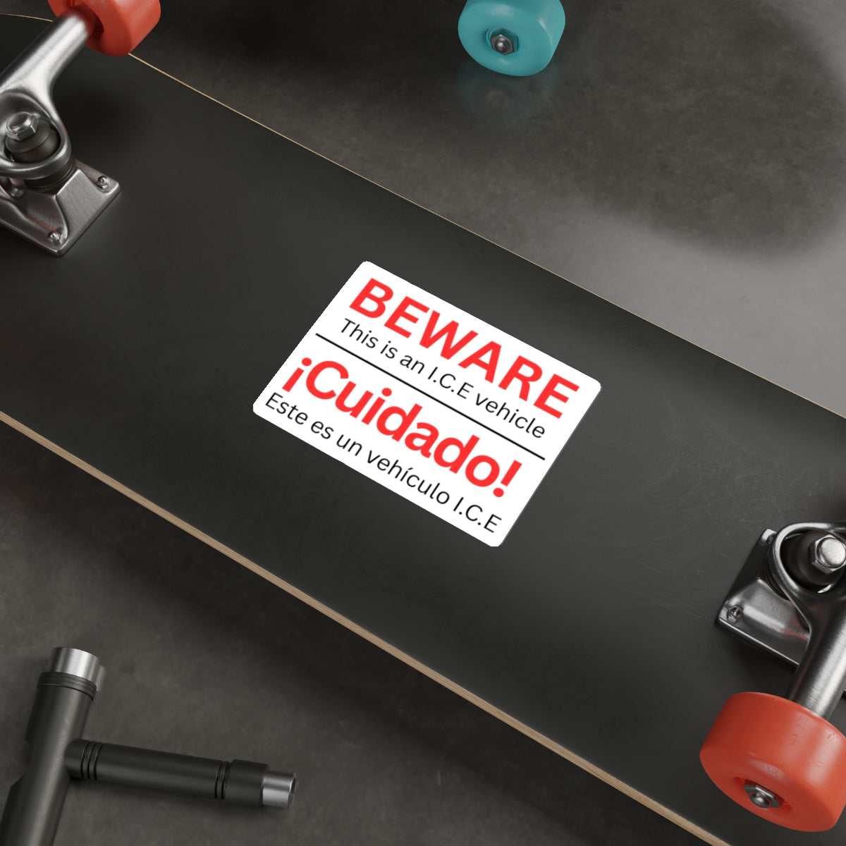 Beware I.C.E Vehicle Identification Die-Cut Stickers | Bold Warning Decals for Cars, Laptops, Bumper Stickers, Home Decor