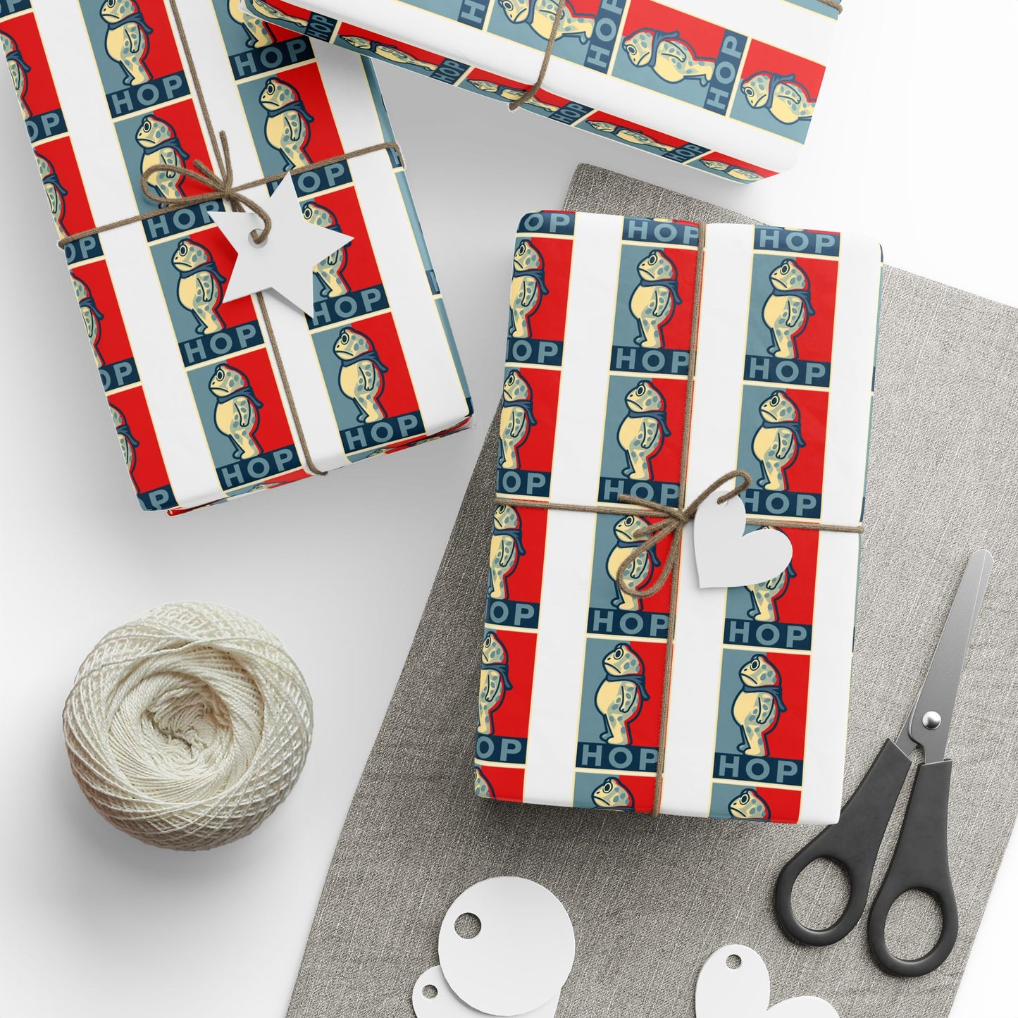 Portland Frog 'Hop' Pattern Wrapping Paper | Anti Trump Christmas | Resist | Foxtrot Delta Tango