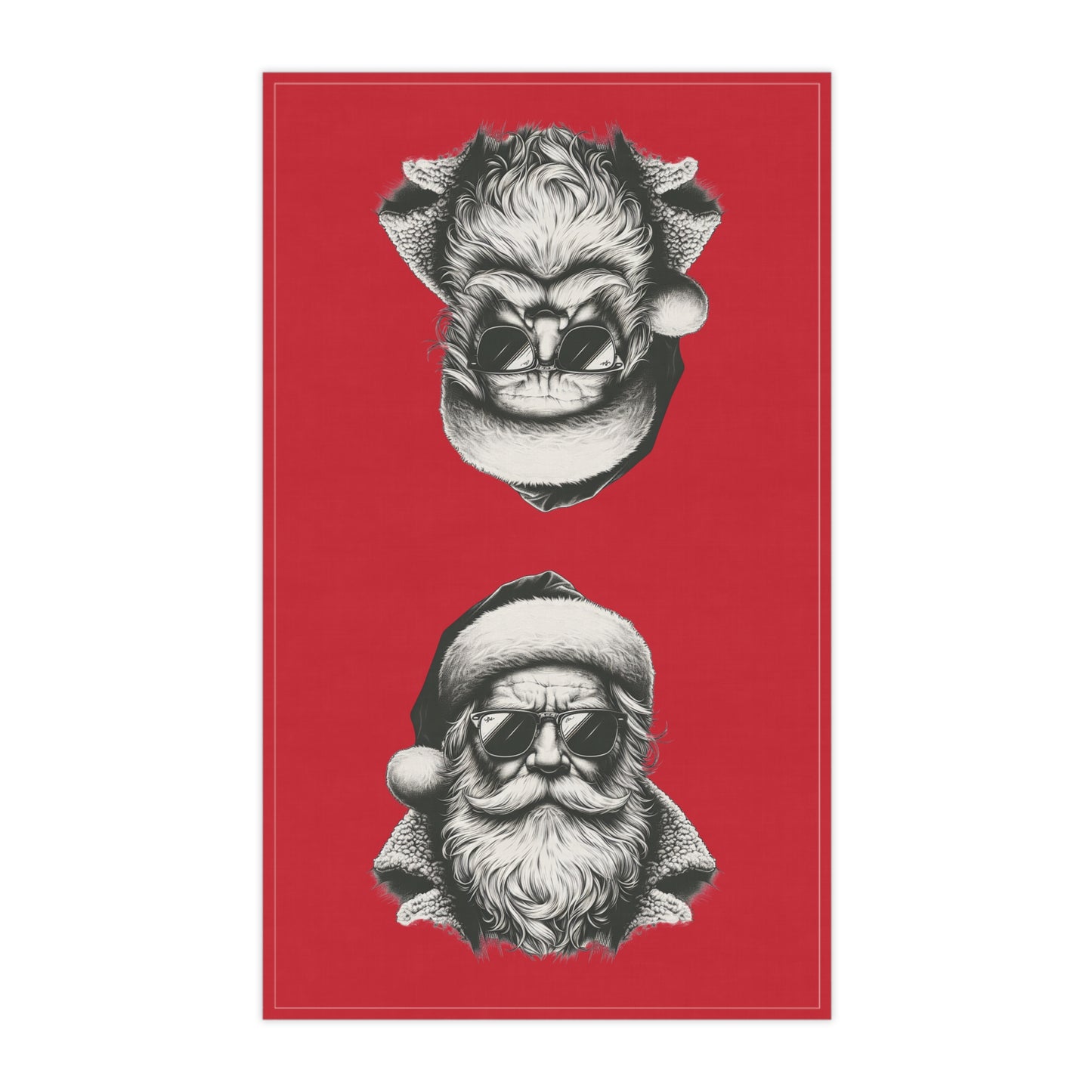 Cool Santa Tea Towels for Holiday Kitchen Decor, Christmas Gifts for Him, Fun Dish Towels, Festive Home Accessories, Unique Cooking Gifts