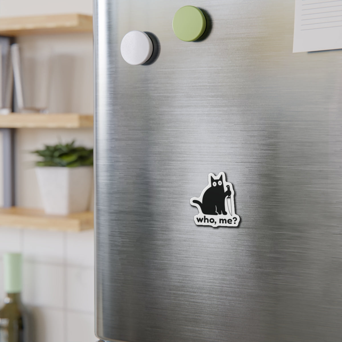 Who, me? | Whimsical Cat Die-Cut Magnets - Perfect for Cat Lovers, Fun Home Decor, Unique Gifts, Kitchen Essentials