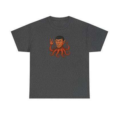 Spocktopus | Octopus Spock Unisex T-Shirt, Funny Nerd Tee, Geeky Apparel, Pop Culture Gift, Sci-Fi Fan Shirt