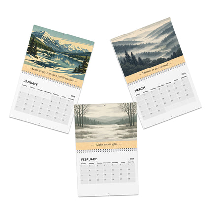 Democracy & Resistance Wall Calendar 2026 – Vintage National Park–Style Political Art Calendar
