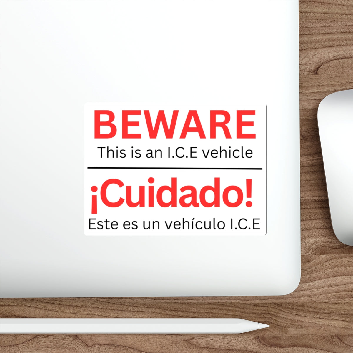 Beware I.C.E Vehicle Identification Die-Cut Stickers | Bold Warning Decals for Cars, Laptops, Bumper Stickers, Home Decor