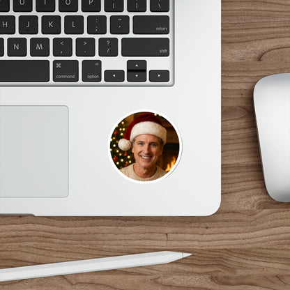 Gavin Newsom Christmas Sticker Decoration | Die-Cut Sticker | Christmas Holiday Decal | California Governor Decor