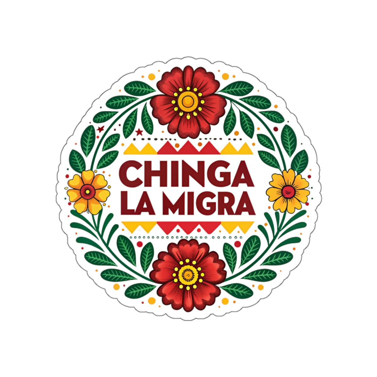 Chinga La Migra Anti I.C.E Vibrant Die-Cut Stickers for Empowerment and Expression, Laptop Decor, Party Favors, Artistic Gifts